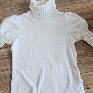 Rib-knit turtleneck puff sleeve Sweater, Girls 4T